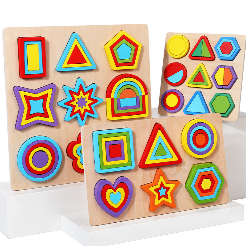 Geometric Shape Wooden Puzzle Blocks