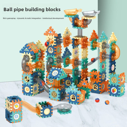 Childrens Ball Track Building Blocks Slide Marbles Maze Toy