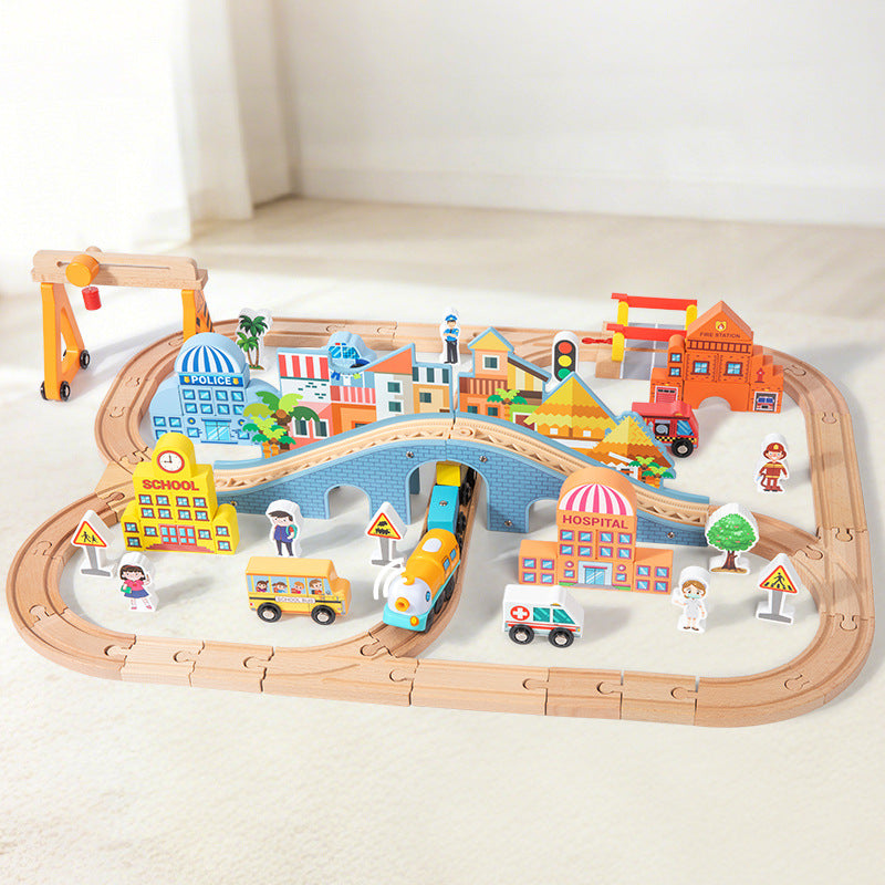 Wooden Magnetic Electric Train Set