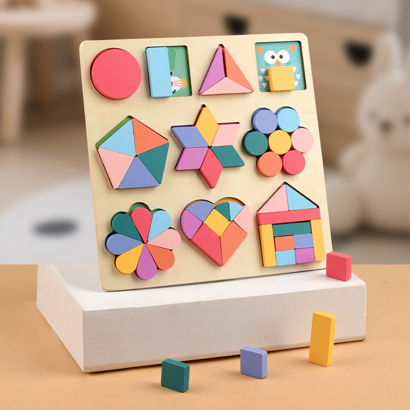 Montessori Geometric Shape Cognitive Board Puzzle Toy