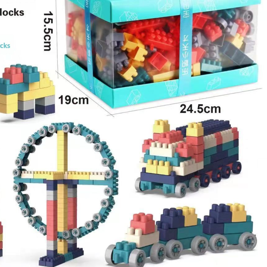 Childrens DIY Educational Building Blocks Large Particle Castle Ferris Wheel