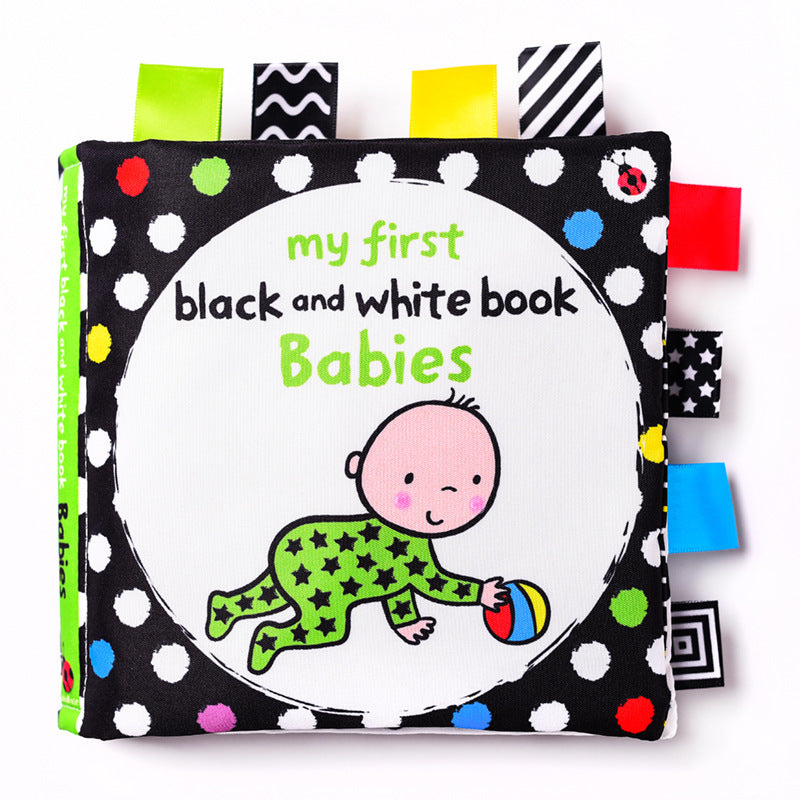 Baby black and white label cloth book