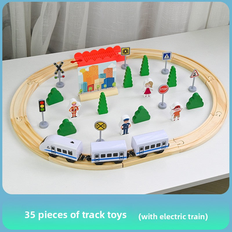 Wooden Magnetic Electric Train Set