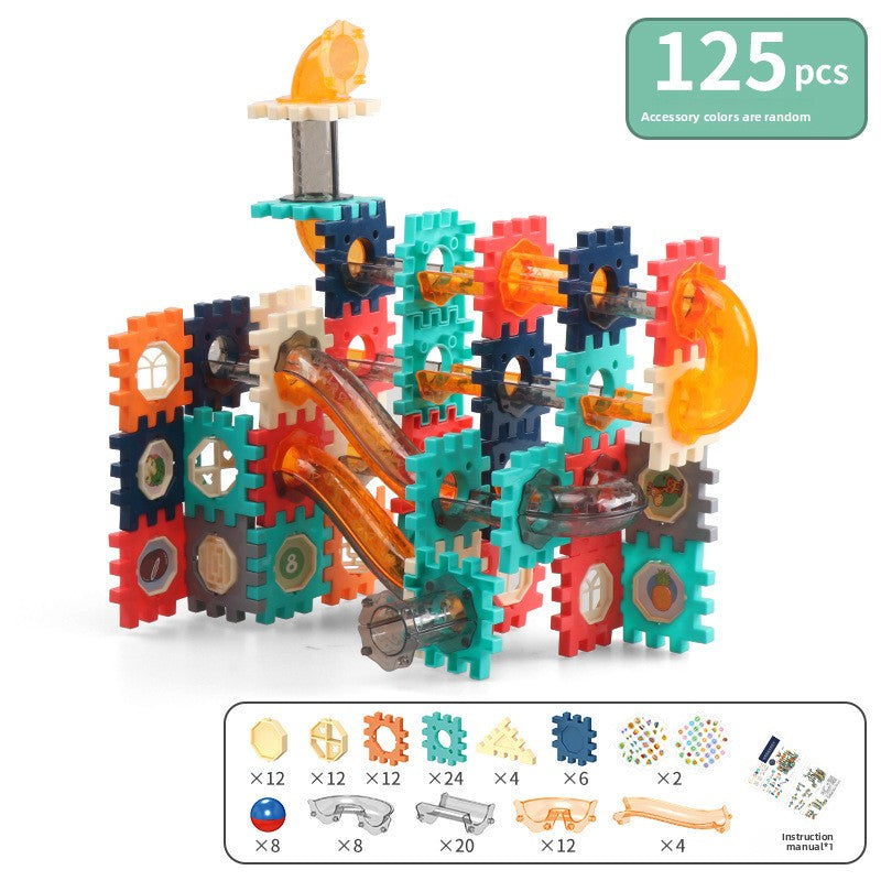 Childrens Ball Track Building Blocks Slide Marbles Maze Toy