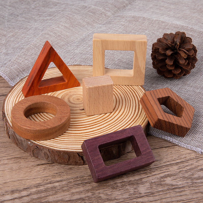 Wooden Geometric Shape Matching Blocks