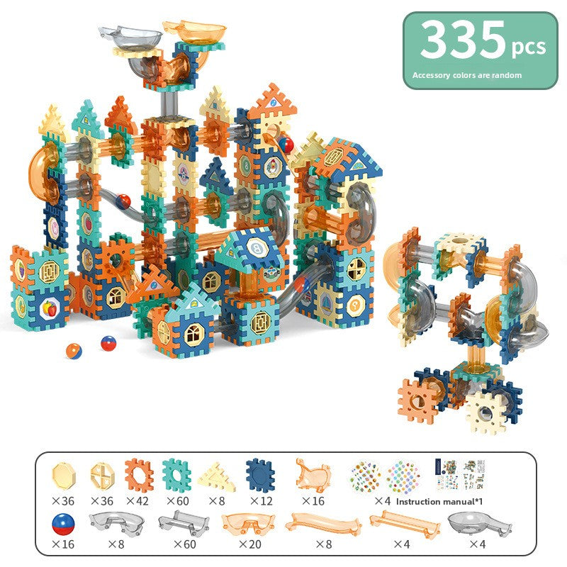 Childrens Ball Track Building Blocks Slide Marbles Maze Toy