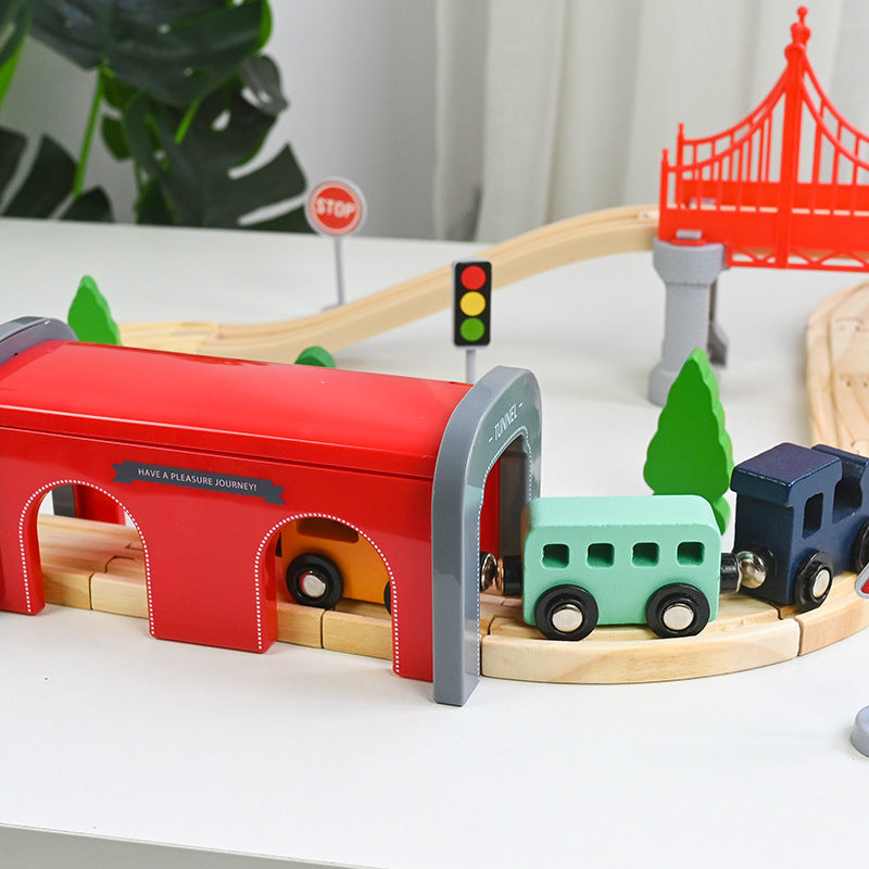 Wooden Magnetic Electric Train Set