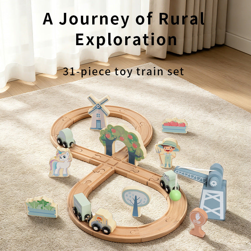 Wooden Magnetic Electric Train Set