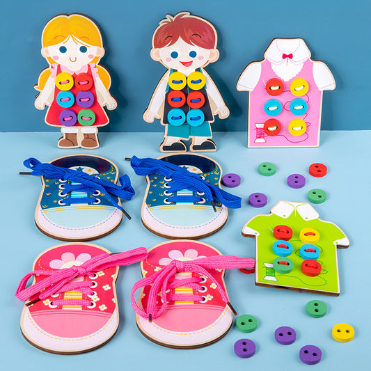 Montessori Wooden Threading Toy for Early Learning