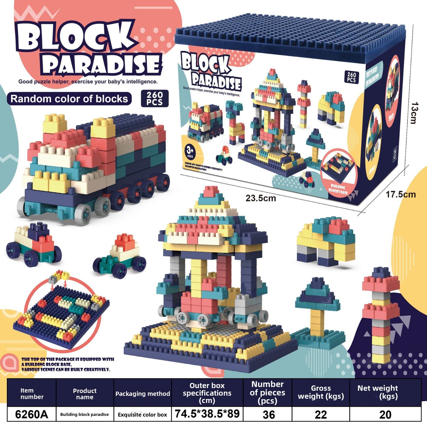 Childrens DIY Educational Building Blocks Large Particle Castle Ferris Wheel