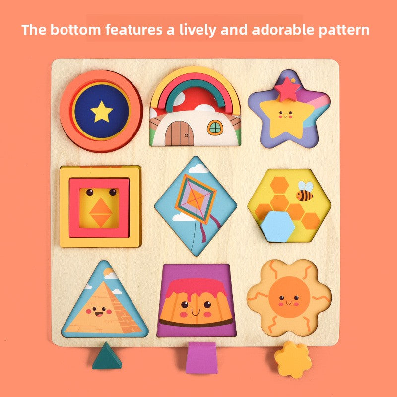 Montessori Geometric Shape Cognitive Board Puzzle Toy