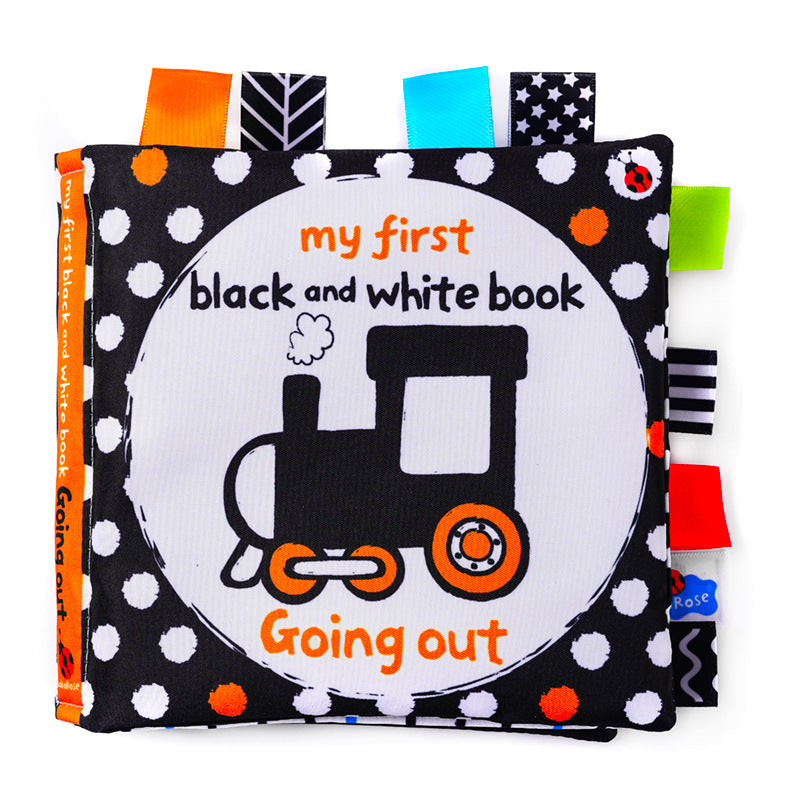 Baby black and white label cloth book