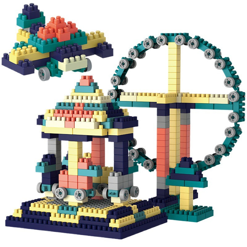 Childrens DIY Educational Building Blocks Large Particle Castle Ferris Wheel