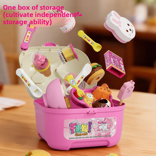 Pudding Feeding Toy Set with Storage Box