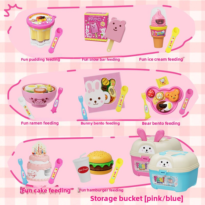 Pudding Feeding Toy Set with Storage Box