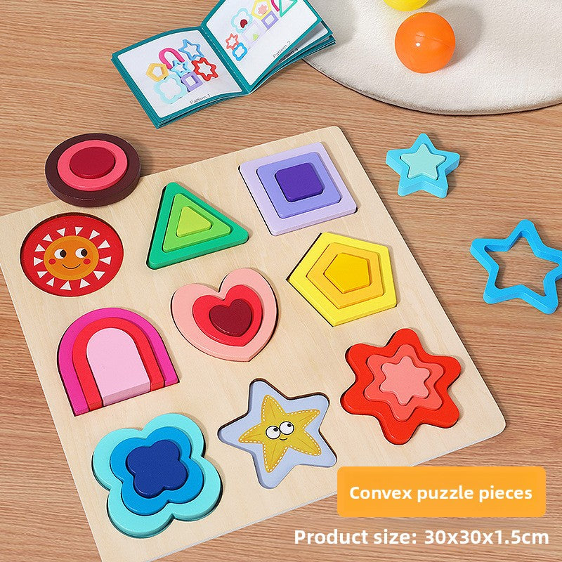 Geometric Shape Wooden Puzzle Blocks