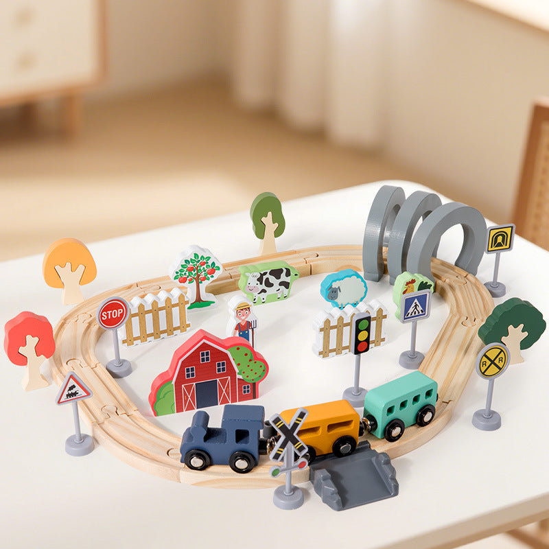 Wooden Magnetic Electric Train Set