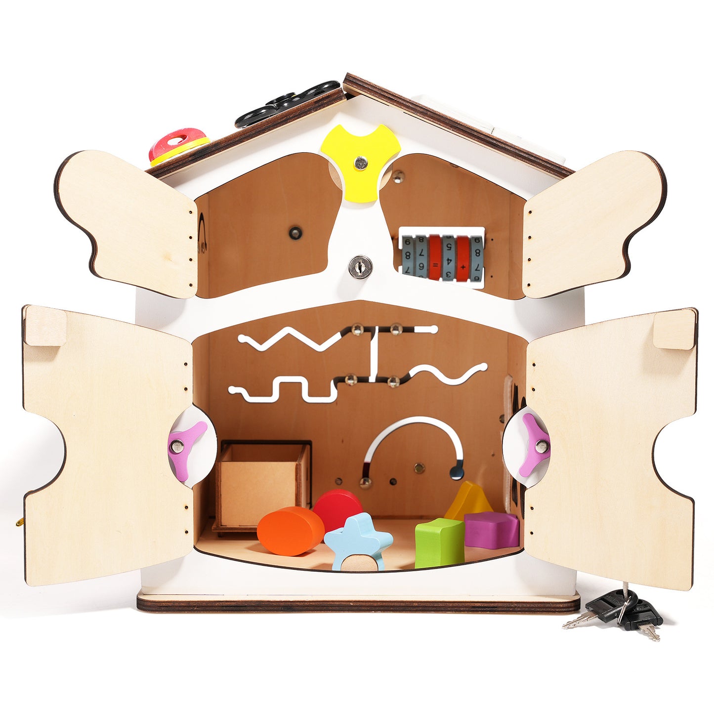 Wooden Montessori Busy House Educational Toy
