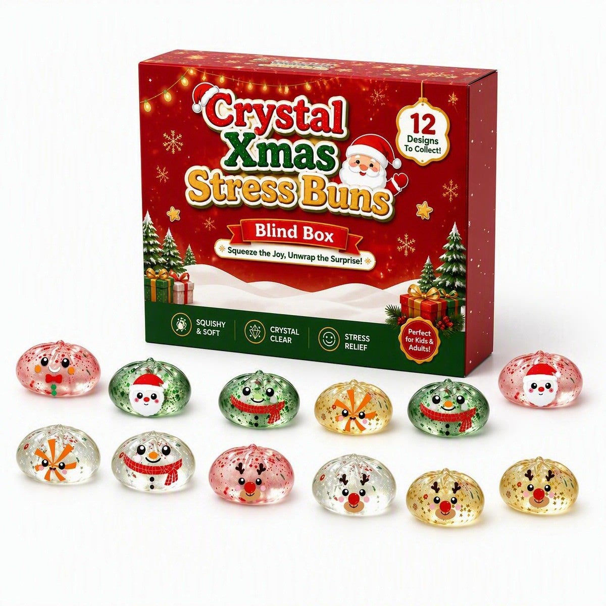 Christmas Countdown Squishy Toy Blind Box Stress Relief Gift Set