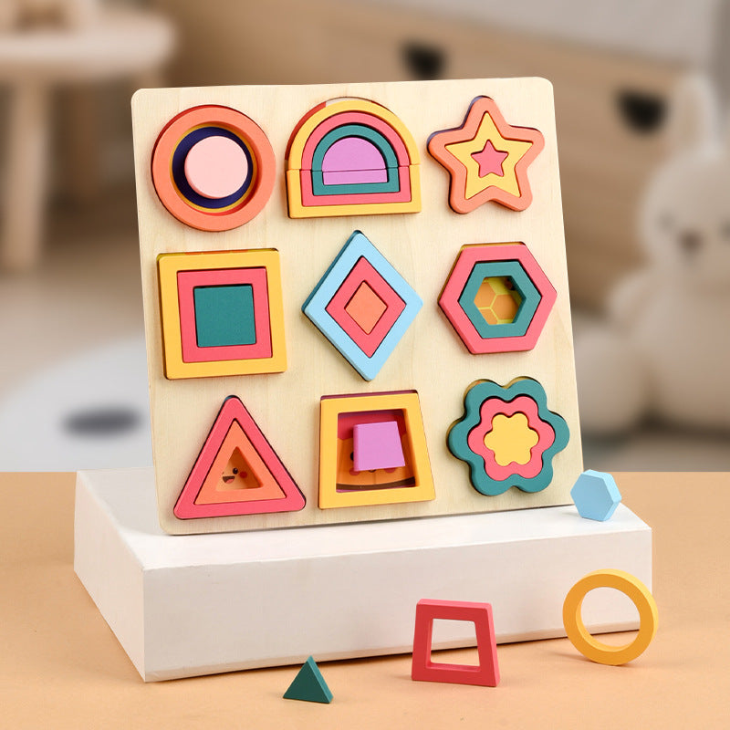 Montessori Geometric Shape Cognitive Board Puzzle Toy