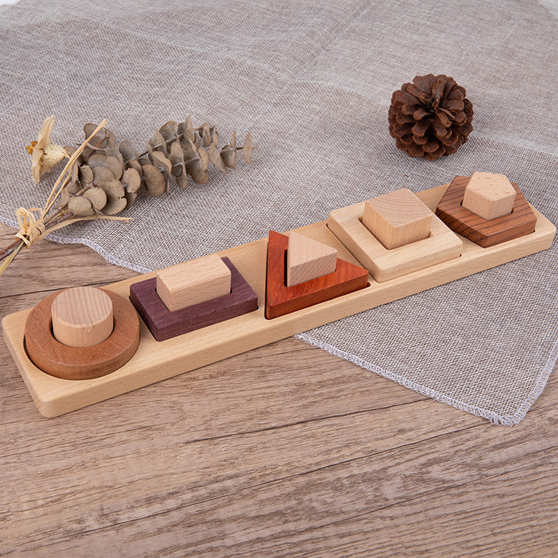 Wooden Geometric Shape Matching Blocks