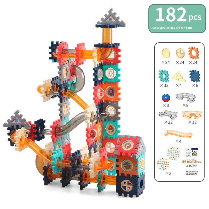 Childrens Ball Track Building Blocks Slide Marbles Maze Toy