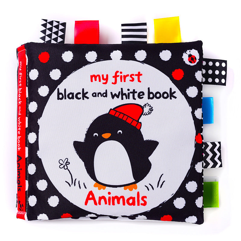 Baby black and white label cloth book