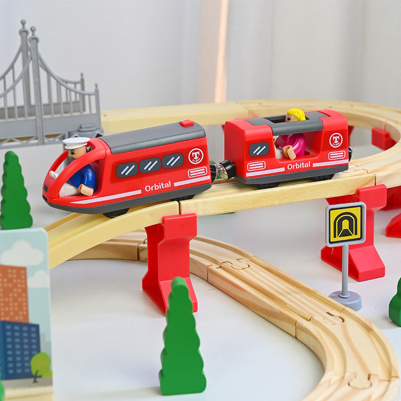 Wooden Magnetic Electric Train Set