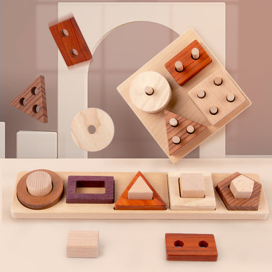 Wooden Geometric Shape Matching Blocks