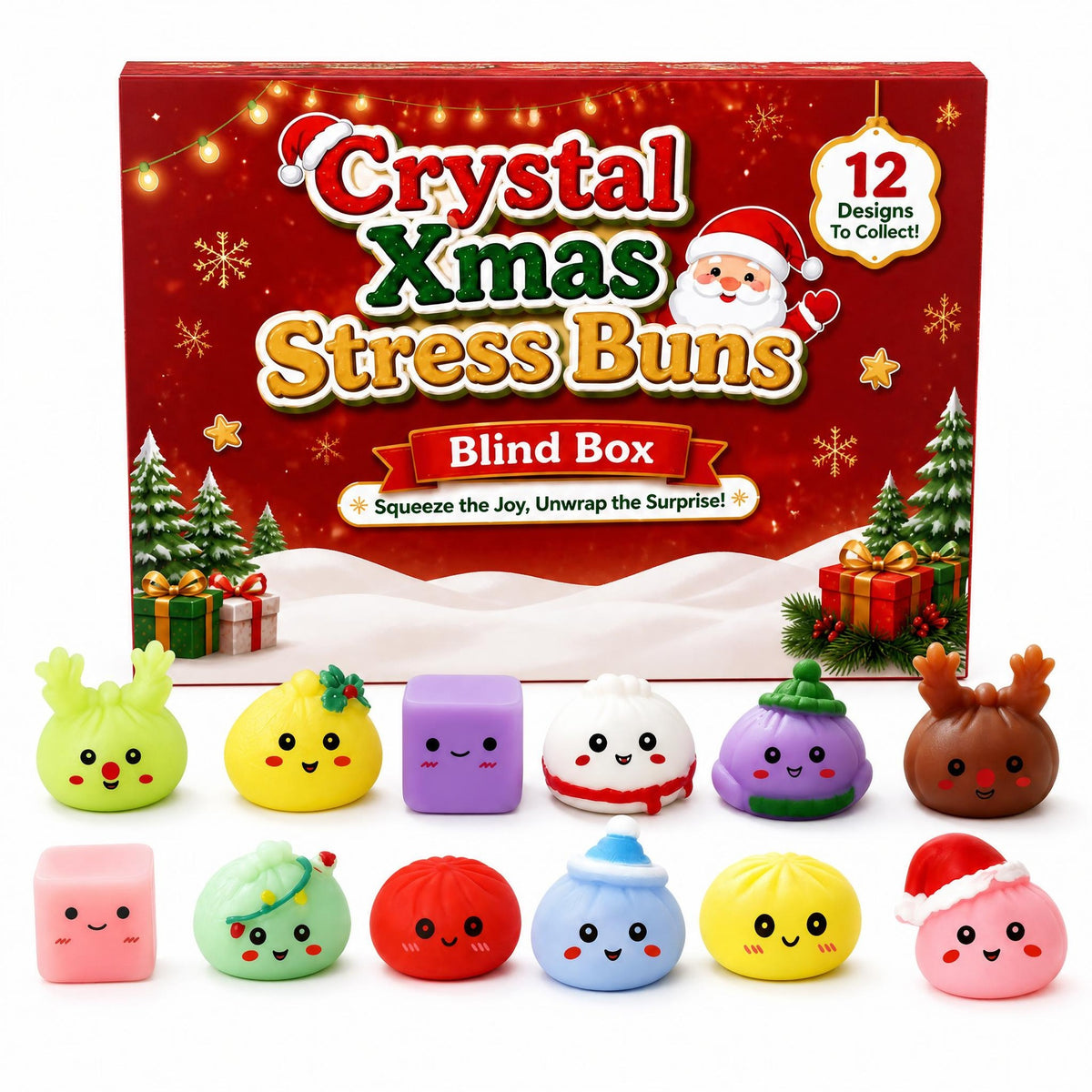 Christmas Countdown Squishy Toy Blind Box Stress Relief Gift Set