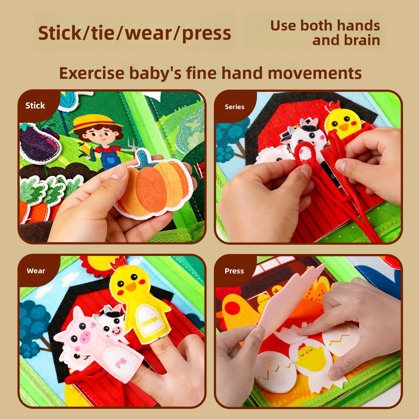 Montessori Educational Cloth Activity Book