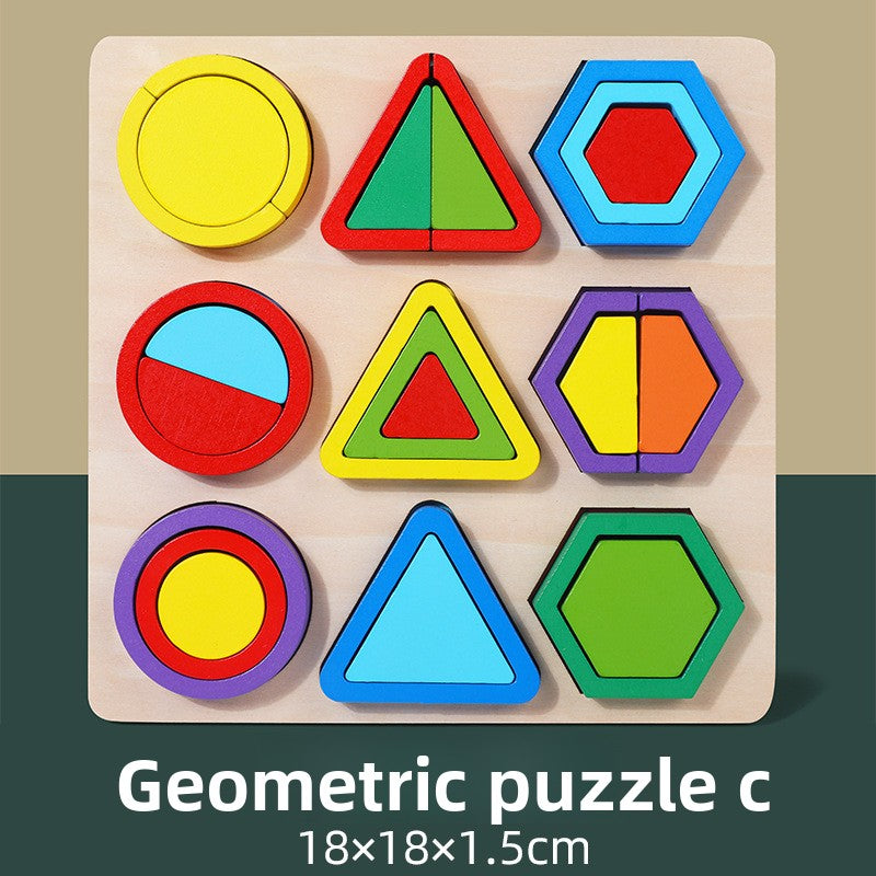 Geometric Shape Wooden Puzzle Blocks