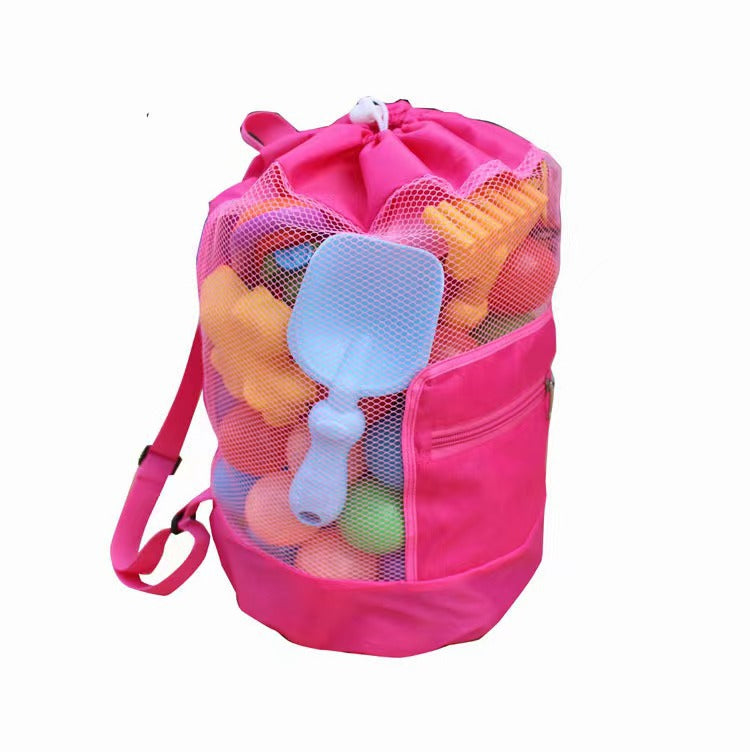 Mesh Beach Toy Storage Bag with Dual Shoulder Straps