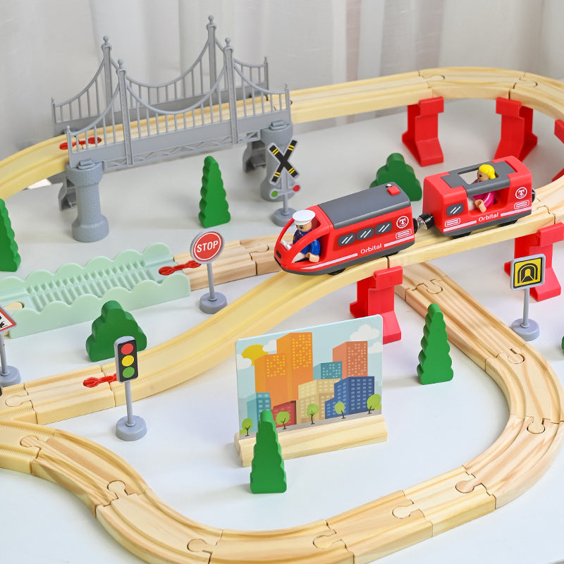 Wooden Magnetic Electric Train Set