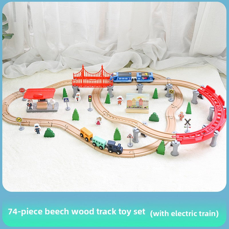 Wooden Magnetic Electric Train Set