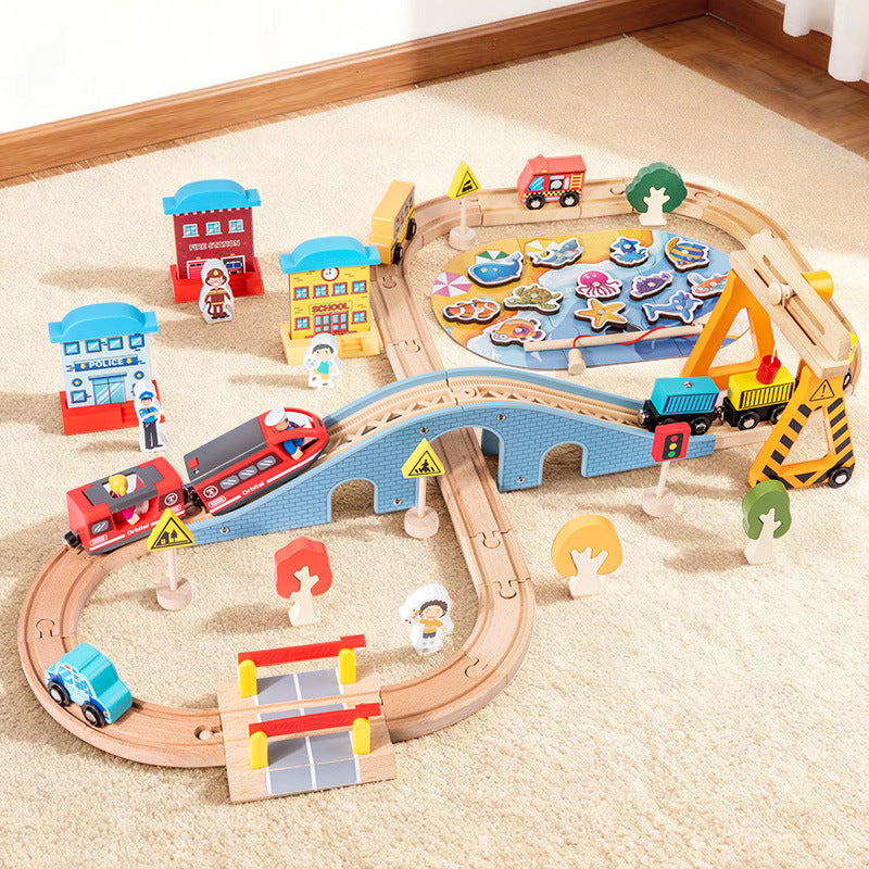 Wooden Magnetic Electric Train Set
